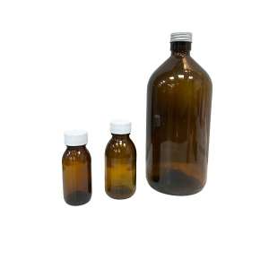 Botella - frasco de vidrio ambar