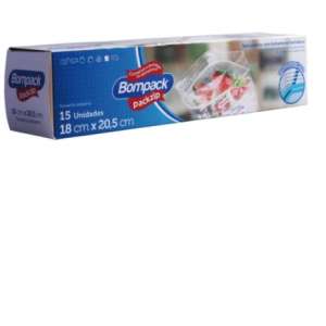BOLSA PACKZIP BOMPACK 18x20,5cm x 15 un